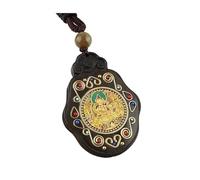 YKMYXZ, Collier Pendentif éléphant en ébène, Statue de Bouddha Thangka, Style Vintage, Style Ancien du Népal, Exotique, for Hommes et Femmes, chaîne de Pull(8)