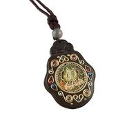 YKMYXZ, Collier Pendentif éléphant en ébène, Statue de Bouddha Thangka, Style Vintage, Style Ancien du Népal, Exotique, for Hommes et Femmes, chaîne de Pull(1)