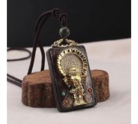 YKMYXZ, Collier Pendentif éléphant en ébène, Statue de Bouddha Thangka, Style Vintage, Style Ancien du Népal, Exotique, for Hommes et Femmes, chaîne de Pull