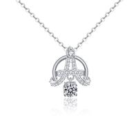YKMYXZ, Colliers en diamant moissanite taille ronde VVS1 de couleur D 0,5 ct, colliers tour en argent sterling 925, cadeaux de bijoux for femmes avec certificat(White)