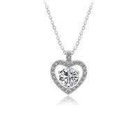 YKMYXZ, Colliers en forme de cœur en moissanite for femme, 1 carat de couleur D VVS1, colliers en diamant taille ronde, colliers avec pendentif en forme de cœur en argent sterling 925, bijoux cadeaux