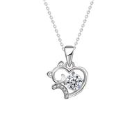YKMYXZ, Colliers en forme de cœur en moissanite for femme, colliers en diamant rond de couleur D VVS1 de 0,5 ct, colliers avec pendentif en forme de cœur en argent sterling 925, cadeaux de bijoux for