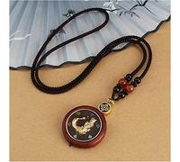YKMYXZ, Colliers pendentifs Thangka Vintage Faits à la Main en Bois de Santal et Sang de Lotus, Collier éléphant Poisson népalais, Bijoux Porte-Bonheur for Femmes et Hommes(14)