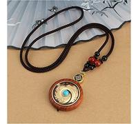 YKMYXZ, Colliers pendentifs Thangka Vintage Faits à la Main en Bois de Santal et Sang de Lotus, Collier éléphant Poisson népalais, Bijoux Porte-Bonheur for Femmes et Hommes(6 UK)