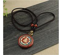 YKMYXZ, Colliers pendentifs Thangka Vintage Faits à la Main en Bois de Santal et Sang de Lotus, Collier éléphant Poisson népalais, Bijoux Porte-Bonheur for Femmes et Hommes(24)