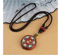 YKMYXZ, Colliers pendentifs Thangka Vintage Faits à la Main en Bois de Santal et Sang de Lotus, Collier éléphant Poisson népalais, Bijoux Porte-Bonheur for Femmes et Hommes(12 UK)