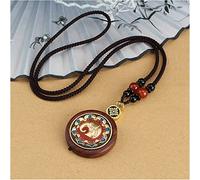YKMYXZ, Colliers pendentifs Thangka Vintage Faits à la Main en Bois de Santal et Sang de Lotus, Collier éléphant Poisson népalais, Bijoux Porte-Bonheur for Femmes et Hommes(11)