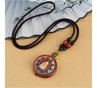 YKMYXZ, Colliers pendentifs Thangka Vintage Faits à la Main en Bois de Santal et Sang de Lotus, Collier éléphant Poisson népalais, Bijoux Porte-Bonheur for Femmes et Hommes(2)