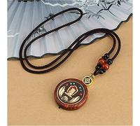 YKMYXZ, Colliers pendentifs Thangka Vintage Faits à la Main en Bois de Santal et Sang de Lotus, Collier éléphant Poisson népalais, Bijoux Porte-Bonheur for Femmes et Hommes(13 UK)