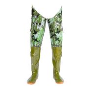 YKMYXZ, Cuissardes de pêche Vertes Camouflage en PVC imperméables, idéales for la pêche et Le repiquage(6.5)