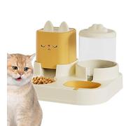 YKMYXZ Ensemble Distributeur de Nourriture et d'eau for Chat, mangeoire for Animaux Compagnie, Double Bol avec Bouteille Automatique(Yellow)