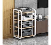 YKMYXZ， Étagère d'angle de Rangement Audio-vidéo à 4/5 Niveaux, Support multimédia AV for Tourne-Disque, DVD, chaîne Hi-FI, Haut-Parleur (5 Niveaux)(90cm(35 3/8") 4 Tier)