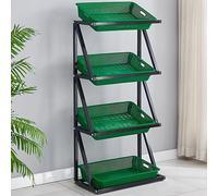 YKMYXZ, Étagère de Rangement à 4 Niveaux for Fruits et légumes, présentoir de Vente au détail, présentoir de Snacks for dépanneurs(Green,Single)