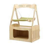 YKMYXZ étagères pour Chat， Hamac de Luxe à Deux étages for Chat, lit en Bois Massif for Animaux Compagnie, étagères et perchoirs for Chien, Facile Installer