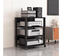 YKMYXZ， Étagères réglables, Support multimédia AV, Console d'angle for Composants DVD stéréo, Tour de Rangement for équipements électroniques (4 Niveaux)(70cm(27 1/2) 4 Tier)