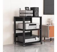 YKMYXZ, Étagères réglables, Support multimédia AV, Console d'angle for Composants DVD stéréo, Tour de Rangement for équipements électroniques (4 Niveaux)(70cm(27 1/2") 3 Tier)