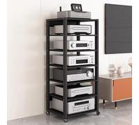 YKMYXZ， Étagères réglables, Support multimédia AV, Console d'angle for Composants DVD stéréo, Tour de Rangement for équipements électroniques (4 Niveaux)(131cm(51 5/8) 7 Tier)