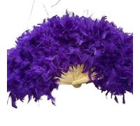 YKMYXZ, Éventails de Plumes pliants 70x40cm, Grand éventail de Plumes moelleuses, for Spectacle sur scène, Danse, Accessoires de Photographie(Dark Purple)