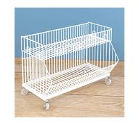 YKMYXZ, Grands paniers de Rangement en Fil métallique à 2, 3, 4 ou 5 Niveaux, étagères de supermarché Mobiles, présentoirs de Vente au détail(White,18.11x17.72x19.69in)