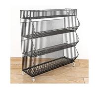 YKMYXZ, Grands paniers de Rangement en Fil métallique à 2, 3, 4 ou 5 Niveaux, étagères de supermarché Mobiles, présentoirs de Vente au détail(Black,23.62x17.72x43.31in)
