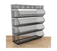 YKMYXZ, Grands paniers de Rangement en Fil métallique à 2, 3, 4 ou 5 Niveaux, étagères de supermarché Mobiles, présentoirs de Vente au détail(Black,35.43x17.72x55.12in)