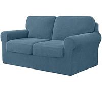 YKMYXZ， Housse de canapé 7 pièces avec Bande élastique, Comprenant Trois dossiers séparés for canapé 2 Places, Bleu fumé