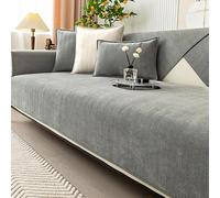 YKMYXZ, Housse de canapé antidérapante en Chenille à Chevrons, Douce et Moelleuse, for Un Confort Optimal et Une Protection optimale des Meubles(Grey,70 * 150cm/27.5 * 59inch)