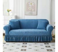 YKMYXZ, Housse de canapé élastique à Motif de Feuilles d'arbre for Salon, Compatible avec Les canapés 1, 2, 3 ou 4 Places(Light Blue,Small)