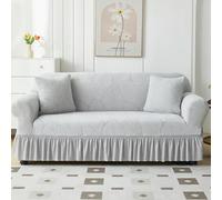 YKMYXZ, Housse de canapé élastique Tout Compris Motif Feuilles d'arbre for Salon 1/2/3/4 Places(Light Gray,Large)