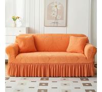 YKMYXZ, Housse de canapé élastique Tout Compris Motif Feuilles d'arbre for Salon 1/2/3/4 Places(Orange,Medium)