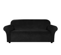 YKMYXZ, Housse de canapé en Peluche Douce, Extensible et Douce for la Peau, Protection de canapé for Salon for canapé 1/2/3/4 Places(Black b,2 Seat Sofa)