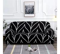 YKMYXZ， Housse de canapé Multi-Personnes imprimée Tendance avec taies d'oreiller Anti-poussière, Design élastique antidérapant for la Maison(Black Strips,190 230cm 3 Seater)