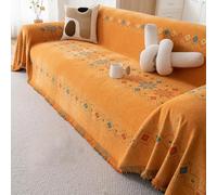 YKMYXZ， Housse de canapé réversible imprimée, Lavable, Protection for Animaux de Compagnie, Housse de Protection décorative for Meubles(Orange,71x150in)