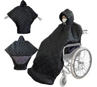 YKMYXZ， Housse de protection imperméable et coupe-vent for fauteuil roulant, doublée de polaire, avec capuche, imperméable et poncho(L)