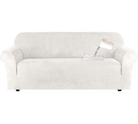 YKMYXZ， Housses de canapé Extensibles en Daim Doux, Protection antidérapante for Meubles(Ivory,4 Seater)
