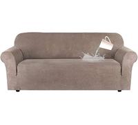 YKMYXZ, Housses de canapé Extensibles en Daim Doux, Protection antidérapante for Meubles(Taupe,3 Seater)