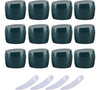YKMYXZ, Lot de 12 Pots vides en Plastique Vert de 50 ML avec Couvercle, récipient de Stockage de Lotion, Bouteille de Voyage for crème for Le Visage + 4 spatules(Groen)