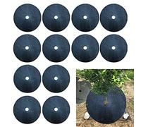 YKMYXZ, Lot de 12 Tapis Anti-Mauvaises Herbes, paillis Rond for Arbres, Couverture de Sol, paillis for Arbres, Couverture végétale, for Jardin extérieur(Diameter 6 inch)