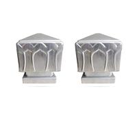 YKMYXZ, Lot de 2 capuchons de poteau de clôture en aluminium, capuchons carrés for lampadaire, pont, quai, clôture en fer, capuchons de poteau de clôture en métal, 100(120)