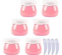 YKMYXZ, Lot de 6 Pots vides en Plastique Rose de 10 ML for cosmétiques, récipient de Stockage for baume à lèvres, Lotion, Bouteille de Voyage for crème for Le Visage + 4 spatules(Roze)