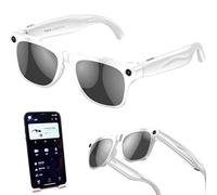 YKMYXZ Lunettes intelligentes IA, Bluetooth avec caméra (1920 x 1082), Reconnaissance et Traduction, Musique d'appel Deux Haut-parleurs(White,White)
