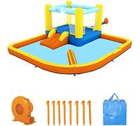 YKMYXZ, Maison de rebond gonflable spacieuse, château gonflable de divertissement, pistolets à eau, piscine à éclaboussures, toboggan d'eau, maison de jeux extérieure