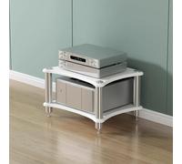 YKMYXZ, Meuble de Rangement for Lecteur de disques stéréo, étagères de Rangement for équipements Audio-vidéo domestiques, Design à Coins arrondis(White 2 Tier)