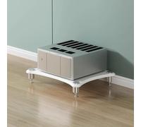 YKMYXZ, Meuble de Rangement for Lecteur de disques stéréo, étagères de Rangement for équipements Audio-vidéo domestiques, Design à Coins arrondis(White 1 Tier)