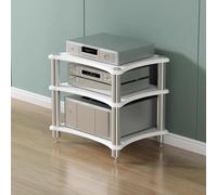 YKMYXZ, Meuble de Rangement for Lecteur de disques stéréo, étagères de Rangement for équipements Audio-vidéo domestiques, Design à Coins arrondis(White 3 Tier)