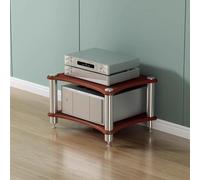 YKMYXZ, Meuble de Rangement for Lecteur de disques stéréo, étagères de Rangement for équipements Audio-vidéo domestiques, Design à Coins arrondis(Walnut 2 Tier)