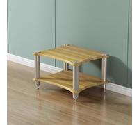 YKMYXZ, Meuble de rangement for lecteur de disques stéréo, étagères de rangement for équipements audio-vidéo domestiques, design à coins arrondis(Oak 2 Tier)