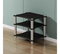 YKMYXZ, Meuble de Rangement for Lecteur de disques stéréo, étagères de Rangement for équipements Audio-vidéo domestiques, Design à Coins arrondis(Black 3 Tier)