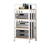 YKMYXZ, Meuble stéréo sur Pied HiFi Rack, étagère Audio-vidéo à 4 Niveaux for Enceintes/Tourne-disques/Composants(White)