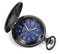 YKMYXZ Montre de Poche à Quartz Vintage for Moi avec boîtier chaîne, Cadeaux Mariage, Noël ou d'anniversaire(Blue)